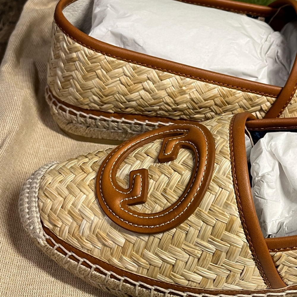 Gucci Natural Tan Straw Espadrilles - Picture 5 of 14